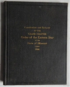 Masonic Freemasonry Constitution Bylaws Grand Chapter Eastern Star Missouri 1944 - Picture 1 of 6