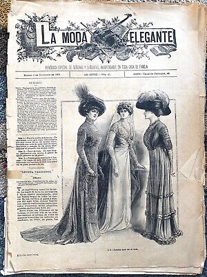 December, 1909 La Moda Elegante Pattern Magazine • 46.76$