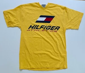 Vintage Hilfiger T shirt Adult M Yellow, new without tags - Picture 1 of 2
