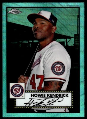 2021 Topps Chrome Platinum AQUA Howie Kendrick Washington Nationals #351 - Image 1 of 2
