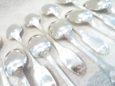 1900 francês banhado a prata 12 colheres de sopa Christofle empire st Delafosse 21,8cm - Imagem 1 de 4