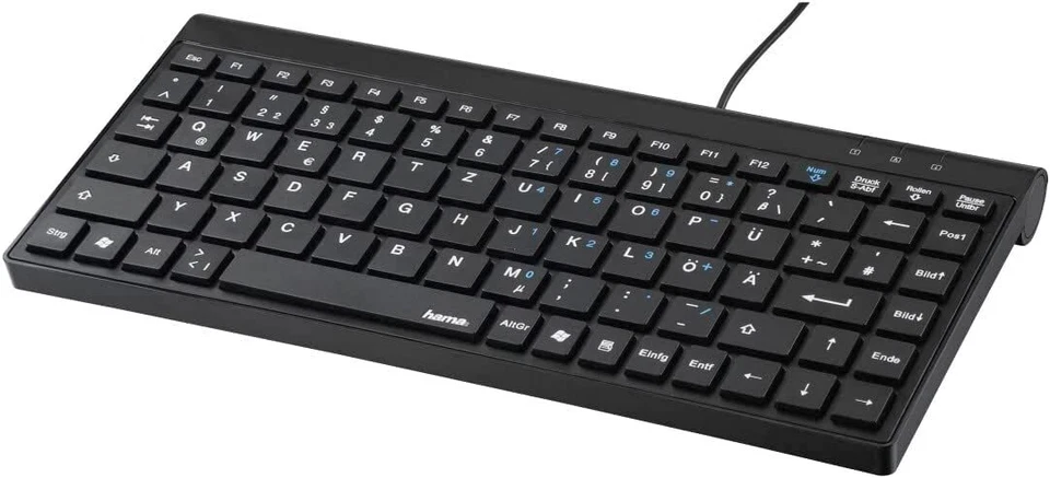 Hama Teclado Mini con Cable ( Ajuste de inclinación, Enchufe USB Tipo A ) Negro - Imagen 1 de 4