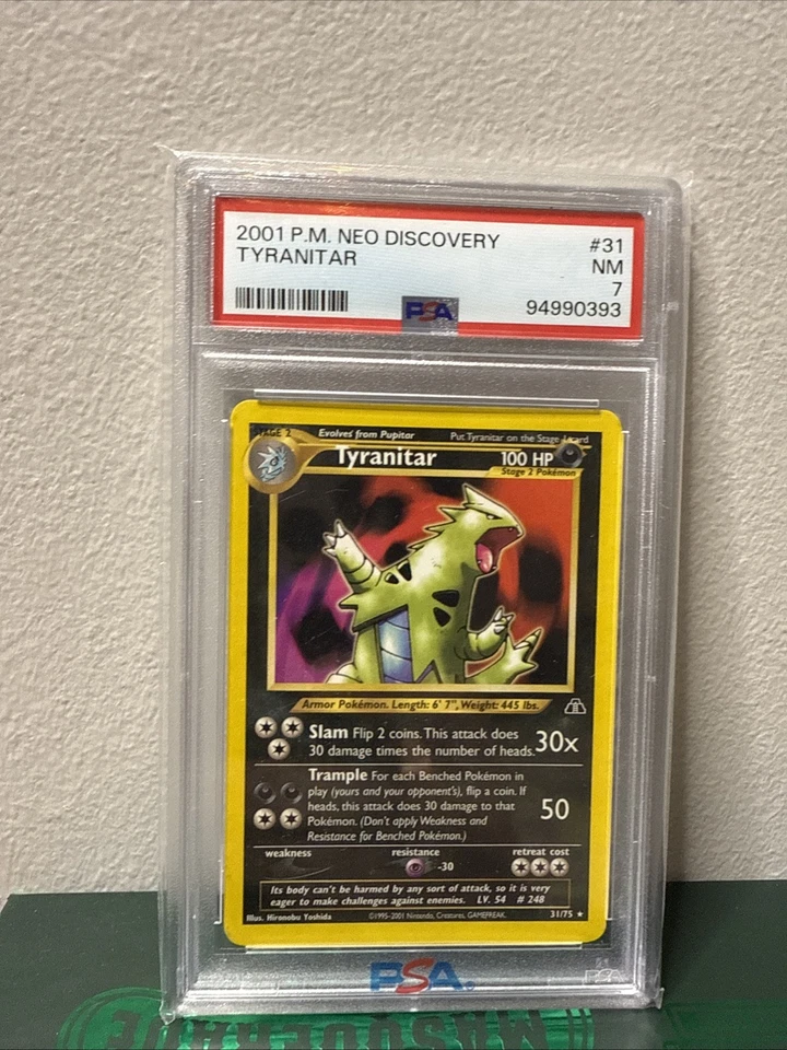 2001 Pokémon Neo Discovery - Tyranitar Non-Holo #31  - PSA 7 - Image 1 of 3