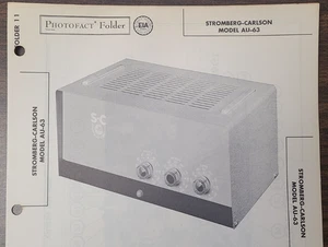 STROMBERG-CARLSON MODEL AU-63 AMP AMPLIFIER PHOTOFACT - Picture 1 of 1