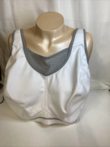 glamorise white sport bra gray trim size 44h new without tags - Picture 1 of 11