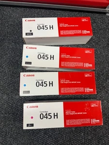 New Canon 045H Toner Cartridges ⚫🔵 🔵🔴 Black Cyan Magenta - Picture 1 of 10