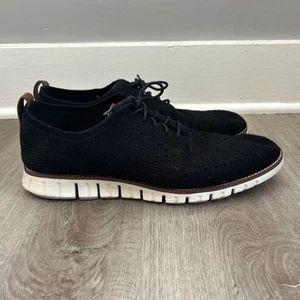 Cole Haan Zero Grand OS Mens 11 Shoes Lightweight Knit Black Oxford Wingtip - Picture 1 of 12