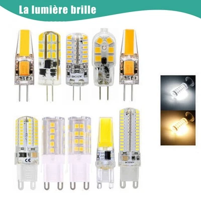 Lampe G4 G9 12V 220V LED 3W 5W 6W 8W 10W Dimmable COB Ampoule Remplacer Halogène - Image 1 of 4
