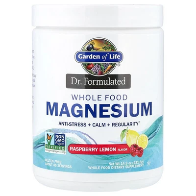Dr. Formulated, Whole Food Magnesium, Raspberry Lemon, 14.9 oz (421.5 g) - Image 1 of 3