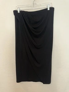 Donna Karan Modern ICONS Black Cool Wool Jersey Skirt Womens M NWT $750 - Picture 1 of 9