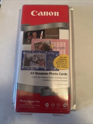 NEW Canon All Occasion Photo Cards 4" x 8" 50 Count SEALED! - Image 1 of 2