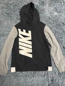 Nike boy’s size Large hoodie sweatshirt black gray white - Picture 1 of 5