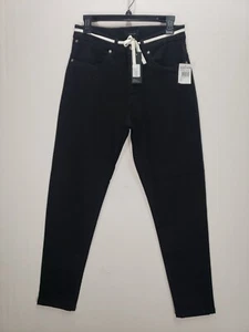 Zanerobe Herren Jeans schwarz schmale Passform Su Blow Größe 30 x 30 Schnürsenkel Gürtel $ 159 NEU - Bild 1 von 9