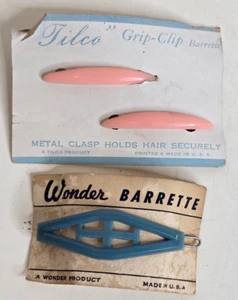 Vintage 1950's Plastic Hair Barrettes by Wonder and Tilco - Picture 1 of 9