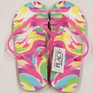 The Children's Place Girls 5/6 Swirl Flip Flop Sandals Beach Summer - Picture 1 of 7