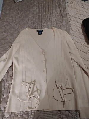 Cárdigan suéter Max Edition para mujer mediano crema manga larga ~ Foto 1 de 3