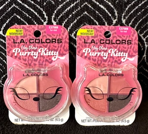 2pk LA COLORS PURRTY GATITO PIEL-REAL C37569 4 COLORES POLVO PRENSADO SOMBRA DE OJOS - Imagen 1 de 7