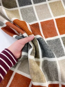 Orange Wool Fabric Terracotta Blocks Abraham Moon Super Soft Winter Material - Picture 1 of 7