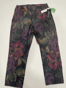 LISETTE L Montreal 9Stretch Pull On Floral Classic Pants Size 16 - Picture 1 of 4