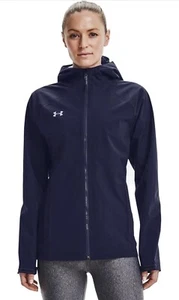 Under Armour Women’s Small Forefront Rain Jacket Midnight Navy (410) / White NEW - Picture 1 of 1
