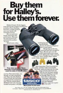 Fernglas Tasco 1986: Kaufen Sie sie für Halleys Vintage Printanzeige - Bild 1 von 1