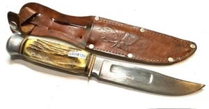 American Knife Co Germany 121 fixed blade hunting knife w/sheath 115mm 220mm - Picture 1 of 4