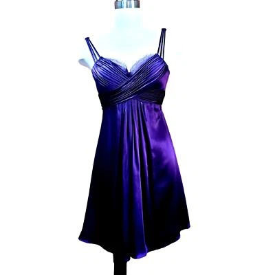 Marc Bouwer Glamit Anthropologie Dress Sz 0 Purple Silk Prom Semi Formal - Image 1 of 4