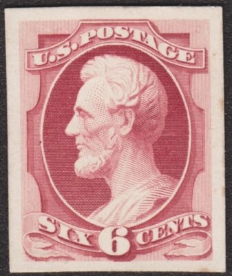1873 6¢ LARGE BANK NOTE CARD PROOF #159p4, VF-XF FRESH, NO SECRET MARK, CAT $300 - Image 1 of 2