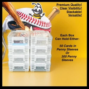 Trading Card Storage Box Case - For Cards In Penny Sleeves - Stackable - Picture 1 of 8