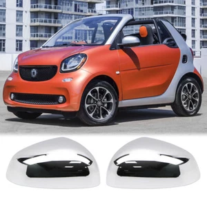 For Benz Smart Fortwo 453 2015-2017 Chrome Rearview Side Wing Mirror Cover Trim - Picture 1 of 11