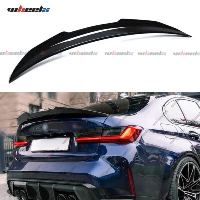 WHEELX FOR BMW 3 SERIES G20 M3 G80 PSM STYLE REAR BOOT TRUCK SPOILER GLOSS BLACK 2019+