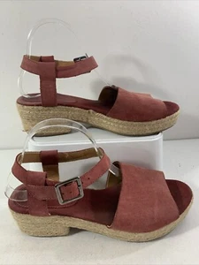 Rote Plateau-Sandalen aus Nubukleder von Jigsaw. knöchelriemen. Größe 8 - Bild 1 von 11