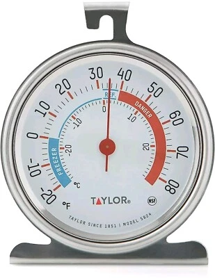 Taylor 5924 Large Dial Kitchen Refrigerator and Freezer Kitchen Analog Thermomet - Image 1 of 4
