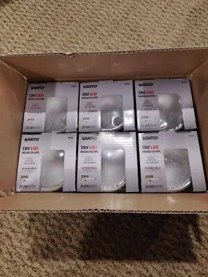 LED Light Bulbs 6 Satco S9436 13W PAR30/LN/WFL Indoor Outdoor 75W 3000K  NIB - Image 1 of 4
