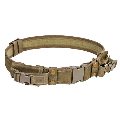VISM NEW - Tactical 2 inch Adjustable Duty Gun Belt w 2 Magazine Pouches - COYOTE TAN