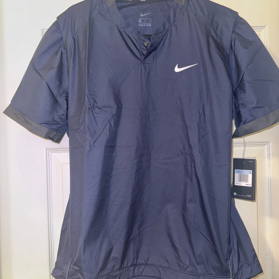 Nike Dri Fit Softball Women Medium Blue Pullover Wind Shirt AV6696 493 M103