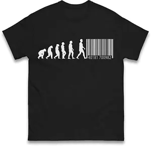 Barcode Evolution Anti-Capitalist T-Shirt, Anarchy Cotton TShirt, Barcode tshirt - Picture 1 of 9