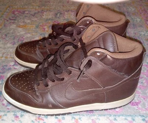 Nike Dunk High Premium 312786 222 Men's 12 Brown Leather Clean Rare - Picture 1 of 6