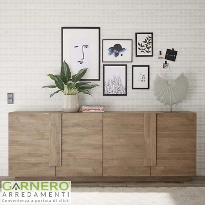 GARNERO ARREDAMENTI Madia moderna 4 ante rovere sala salone salotto ALVAREZ
