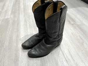 Tony Lama Gray Leather Embroidered Western Cowboy Boots Mens 10 EE - Picture 1 of 11