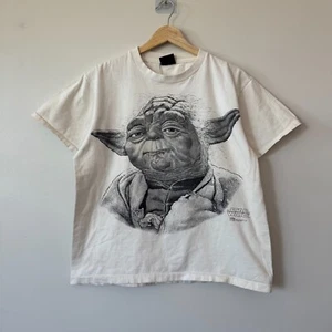 Camiseta De Colección Para Hombres L Star Wars Yoda Cambios Cara Grande Stipple Art Años 90 Puntada Única - Imagen 1 de 8