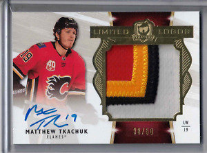 2019-20 UD The Cup hockey Matthew Tkachuk Limited Logos patch auto /50 card