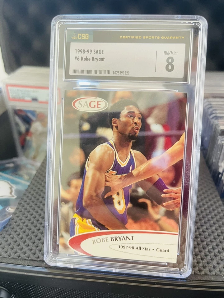 1998-99 SAGE Kobe Bryant #6, Los Angeles Lakers CSG 8 EXTREMELY LOW POP - Image 1 of 2