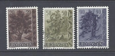 LIECHTENSTEIN  1958 TREES AND BUSHES SET OF 3 USED  SG 369/371 - Image 1 of 2