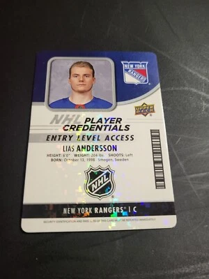 18/19 UPPER DECK MVP CREDENTIAL ENTRY LEVEL ACCESS LIAS ANDERSSON RANGERS NHL-LA - Image 1 of 2