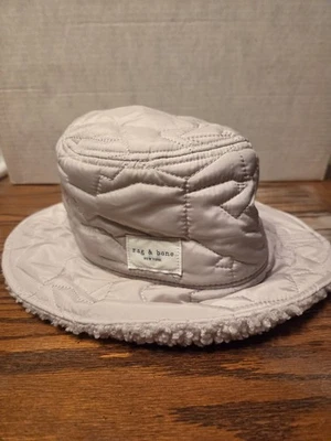 Chapéu balde Sherpa reversível Rag & Bone Addison tamanho pequeno acolchoado camelo - Imagem 1 de 4