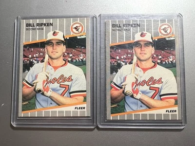 1989 Fleer Bill Ripken FF ERROR Card #616 Billy FF Bat Orioles & Corrected NM/MT - Image 1 of 4