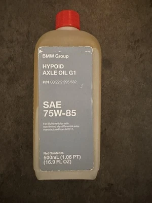 BMW Hypoid Axle Oil G1 SAE 75W-85 P/N 83 22 2 295 532 - 500mL (1.06 PT) *NEW* - Image 1 of 3