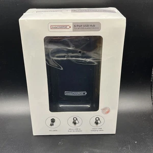 instaCHARGE 6 Port USB Hub Black NEW - Picture 1 of 4