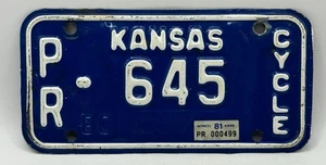Old 80 KS. MC Harley Shovelhead Vintage 1980 Kansas Motorcycle license Plate - Picture 1 of 2
